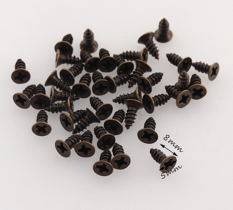 Antique bronze Screws Round Head Iron Screws Black Hinge Etsy