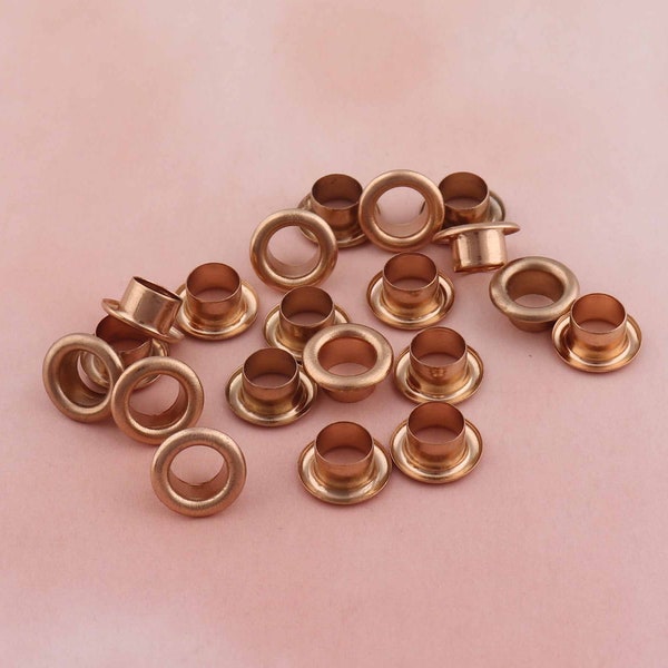 Light Gold Grommet Eyelets 6mm Metal Round Garment Eyelets with Washer Eyelets for Leather/ Paper/Bead/Cores/Tag Craft Hardware Decorations