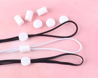 20pcs Tiny silicon cord stopper lock Adjustable buckle for mask cord,Mask Rope Cord Stopper button,adjustable button,Earloop fasteners