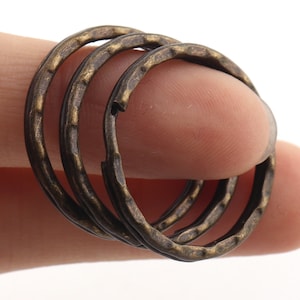 Anillos de clave divididos de bronce antiguo, llaveros divididos de la cadena de claves, anillos de salto, llavero, llavero sortea, llavero de llave de la clave del llavero, llavero dividido de la cadena de la clave