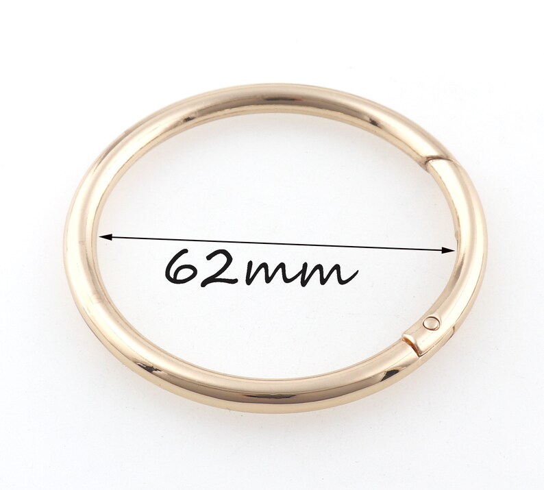 Large Spring O Ring Light Gold Round Spring Gate Ring Large O Etsy