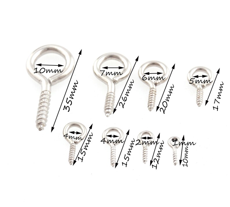 Silver Mini Eye Hooks Screw Eye Bails Small Screw Eye Hook Etsy