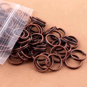 10 mm metallkoppar Delade ringar O-ring Nyckelringar Delade ringar i bulk Delade ringar för nyckelring Öppningsringar med dubbla öglor