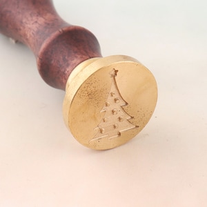 Francobollo di cera albero di Natale,personalizzato regalo timbro sigillo cera,invito matrimonio legno metallico vendita timbro di cera,timbro interessante