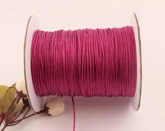 1.5mm Nylon Cord violet DIY Silk Chinois Knot Shamballa Rattail Nylon Macrame Noeud perçant fil de cordes