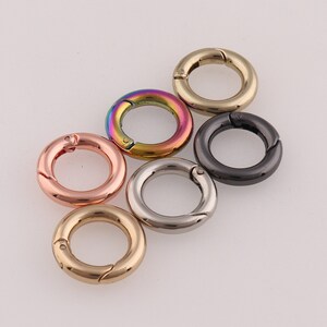 Gold Spring O Ring 10pcs Trigger Snap Hook Spring Open Gate Ring Bag Accessories Purse Hardware Connecting Ring Clutch Connection Ring