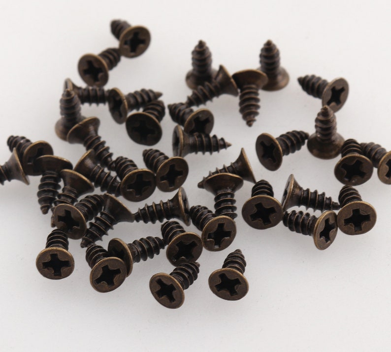 Antique Bronze Screws Round Head Iron Screws Black Hinge Etsy