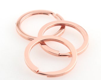 Rose gold Split Rings Keyrings Double Loop Rings Keychains Supplies Keyring findings Key fob keyring  jump rings split ring jewelry findings
