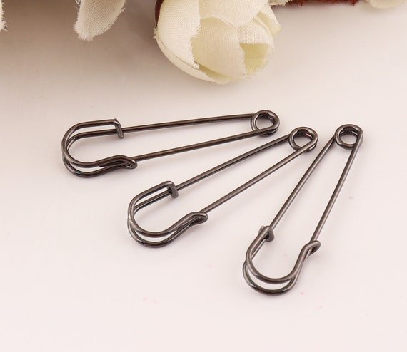 20pcs 37x9mm Gun Black Safety Pin,large Pin Stitch Holders