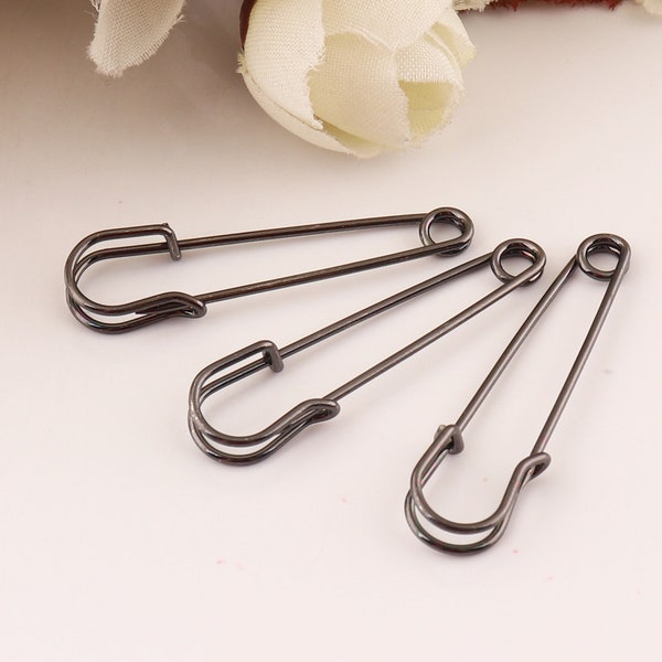 20pcs 37x9mm gun black safety pin,Large pin stitch holders,wholesale black large safety pins,knitting pins,crochet pins 20pcs