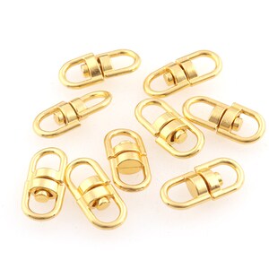 Gold Metal Double Connectors Swivel Snap Hooks Connector for Necklace Alloy Double-sided Connector for Chain Bag Purse Accessories