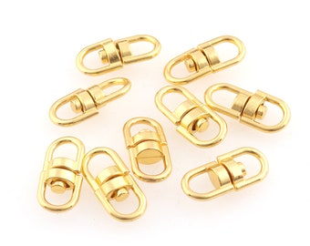 Gold Metal Double Connectors Swivel Snap Hooks Connector for Necklace Alloy Double-sided Connector for Chain Bag Purse Accessories