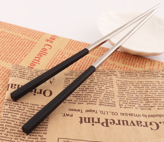 5 Pairs Portable  Stainless Steel Chopsticks Chinese Food Necessary Chopsticks E