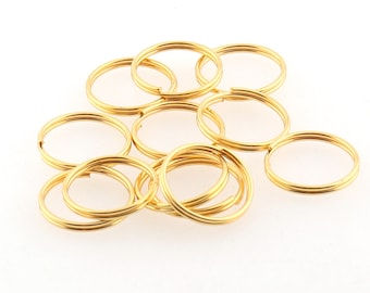 Gold split rings bulk split rings Double rings Split jump rings Double Loop Rings key rings key chain ring Jewelry Findings keychain ring