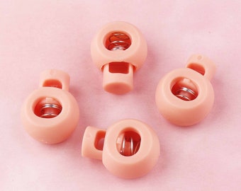 Cord Lock Plastic Stopper light blush pink Cord End Toggle Clip Buckle stopper for dressing mask Shoelace Sportswear Accessories rope cord