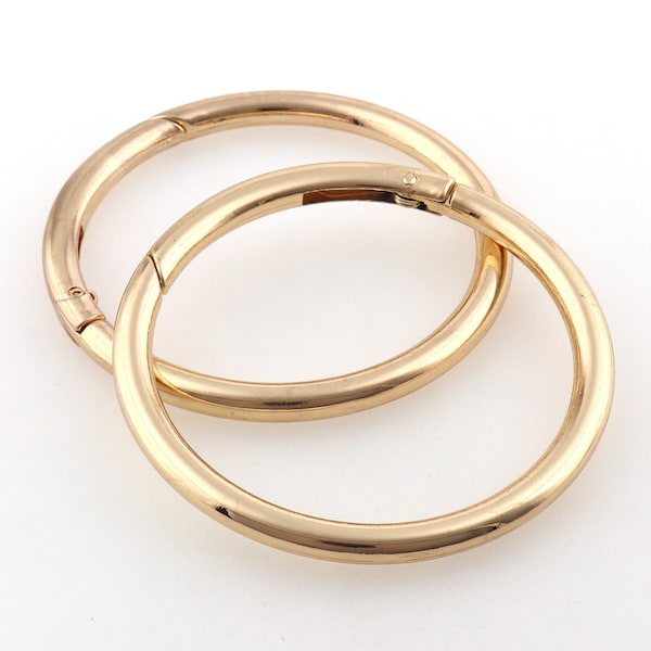 Large Spring O ring  Spring Purse Ring  Push Gate Ring Round Gate Ring Light Gold Purse Accessories Metal O Rings Spring Ring Clasp