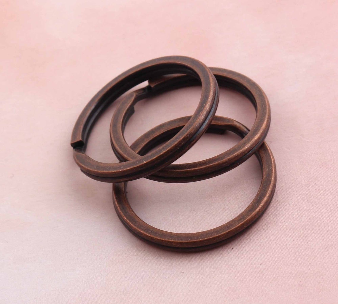 Split Key Ring Large Split Rings Bronze Copper 25mm Round Etsy
