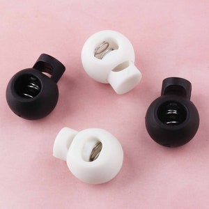 Cord Lock Plastic Stopper Cord End Toggle Clip Buckle Tappo cavo bianco per maschera dressing Shoelace Sportswear Accessoris borsa cavo cavo corda