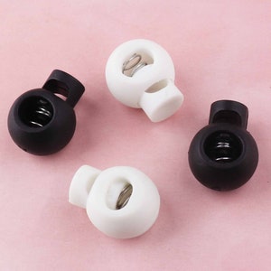 Cord Lock Plastic Stopper Cord End Toggle Clip Buckle white cord stopper for dressing mask Shoelace Sportswear Accessories bag rope stopper image 1