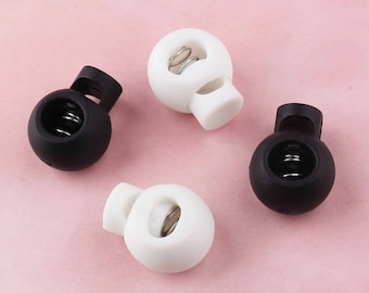 Cord Lock Plastic Stopper Cord End Toggle Clip Buckle white cord stopper for dressing mask Shoelace Sportswear Accessories bag rope stopper