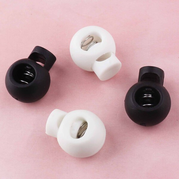 Cord Lock Plastic Stopper Cord End Toggle Clip Buckle white cord stopper for dressing mask Shoelace Sportswear Accessories bag rope stopper