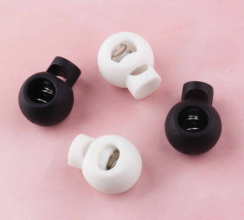 Cord Lock Plastic Stopper Cord End Toggle Clip Buckle white cord stopper for dressing mask Shoelace Sportswear Accessories bag rope stopper image 1