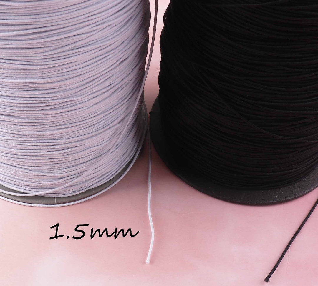 Cordino Elastico Nero 2.5mm X 5 Metri - Cavo Elastico Per Cucito E Fai Da Te - Foto 10