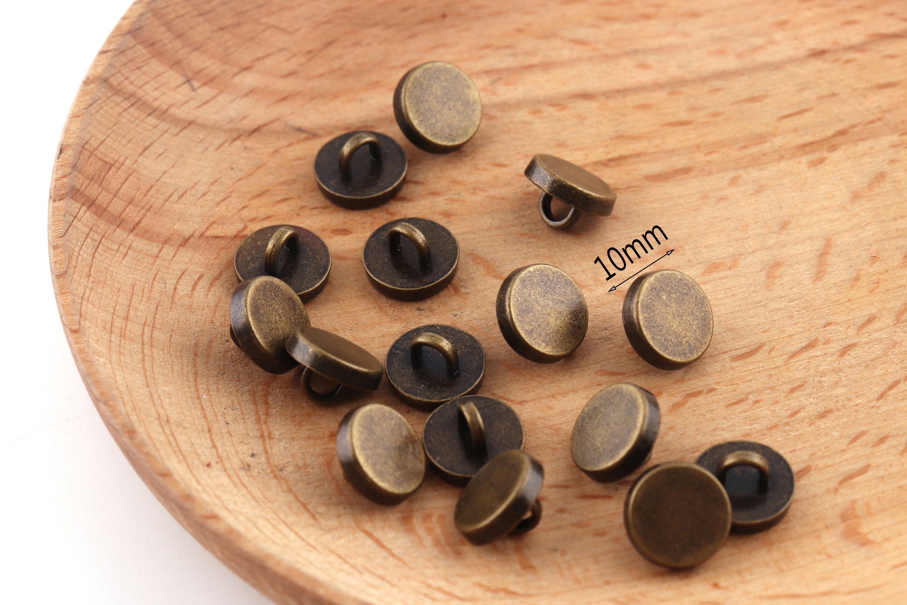 10mm Brass Round Metal Buttons Metal Shank Sewing Buttons Etsy UK