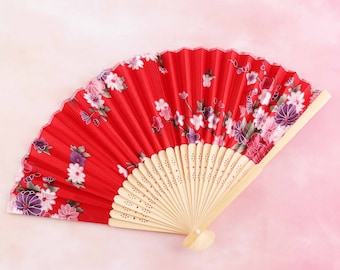 1pcs Japanese style folding Fan, floral folding fan,portable fan,The cherry blossomTraditional beautiful accessories, perfect Gift for women