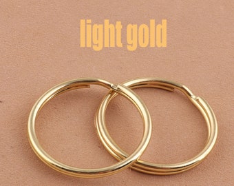 100pcs 25mm Round Split Rings - bague fendue 1inch pour porte-clés et porte-clés- or clair