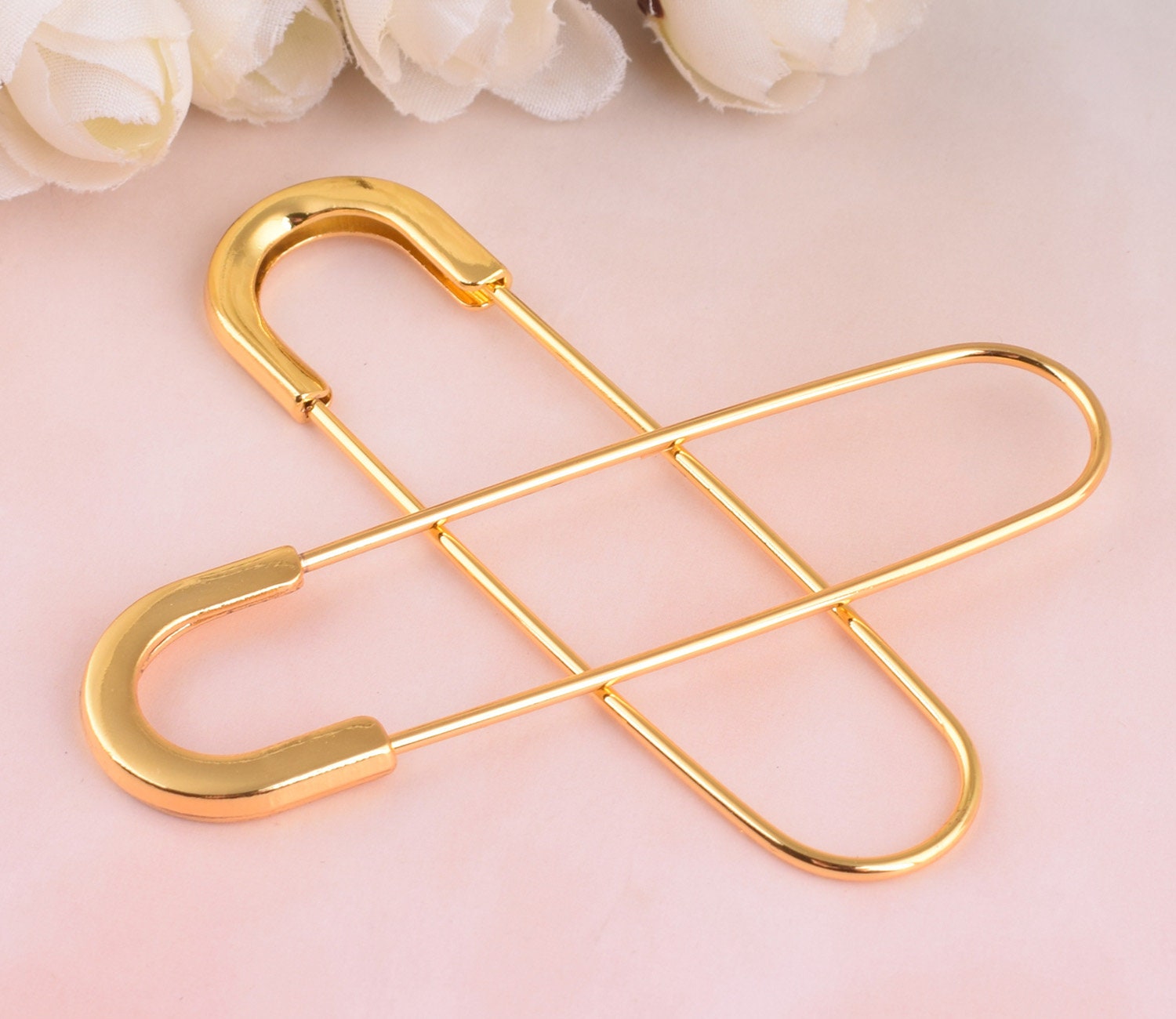 5pcs Large Safety Pin Round Brooch Fastener For Making Dresses And Brooches