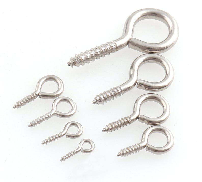 Silver Mini Eye Hooks Screw Eye Bails Small Screw Eye Hook Etsy