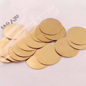 5pcs copper Blanks Copper Discs Copper Hand Stamping Blanks,1 1/4 inch 0.6mm Brass circle Stamping blanks 22gauge