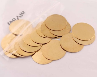 5pcs rame Blanks Rame Dischi Rame Timbratura Mano Stamping Blanks,1 1/4 pollici 0,6mm Cerchio di ottone Stamping vuoti 22gauge