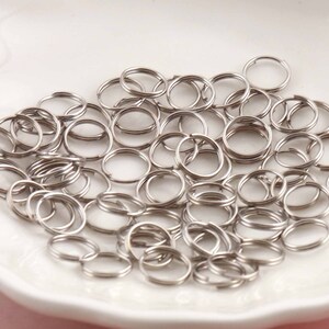 200pcsSplit Rings 7mm Split Jump Rings Bulk split rings Double Loop Split Jump Rings Connectors Jewelry Findings Connectors Jewelry Findings