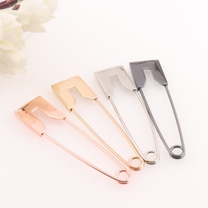 Large Shawl Filled Safety Pin Earrings Scarf Pin for Clothing Jeans Brooch Pin(4pcs)