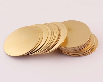 Grandi pezzi grezzi in ottone lucido da 32 mm, 10 pezzi grezzi in ottone grezzo calibro 28 per stampaggio rotondo, pezzi grezzi in metallo rotondo