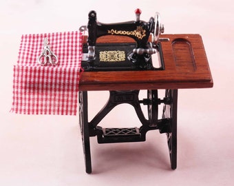 Miniature Sewing Machine,Dollhouse Sewing, Vintage Sewing Machine,Tiny Sewing Machine,Miniature Furniture,collectible dollhouse decor