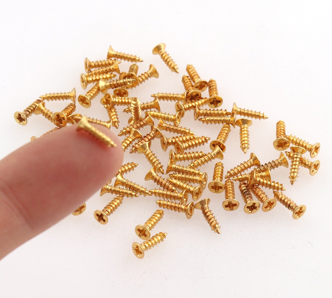 Gold Hinge Screws Self Tapping Wood Screws Screws Round Head Etsy UK