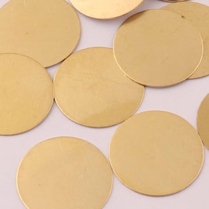 Round Brass Blanks,1 1/4 inch Solid Brass Discs,28 Gauge Raw Brass Flat,32mm Brass circle Stamping blanks