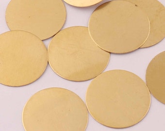 Vuoti in ottone rotondo,1 1/4 di pollice Dischi in ottone solido, 28 Gauge Raw Brass Flat,32mm Cerchio di ottone Stamping blanks
