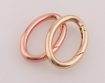 6 Oval Spring O Ring Metal Clasps Spring Gate Ring Spring Clasp Push Gate Snap Hook Spring Gate Ring Light Gold for Bag/Purse/Diy making