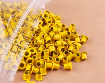 Mini yellow eyelet grommet,3mm hole brass metal grommets eyelets small silver rapid eyelets for leather/ paper/bead cores craft hardware