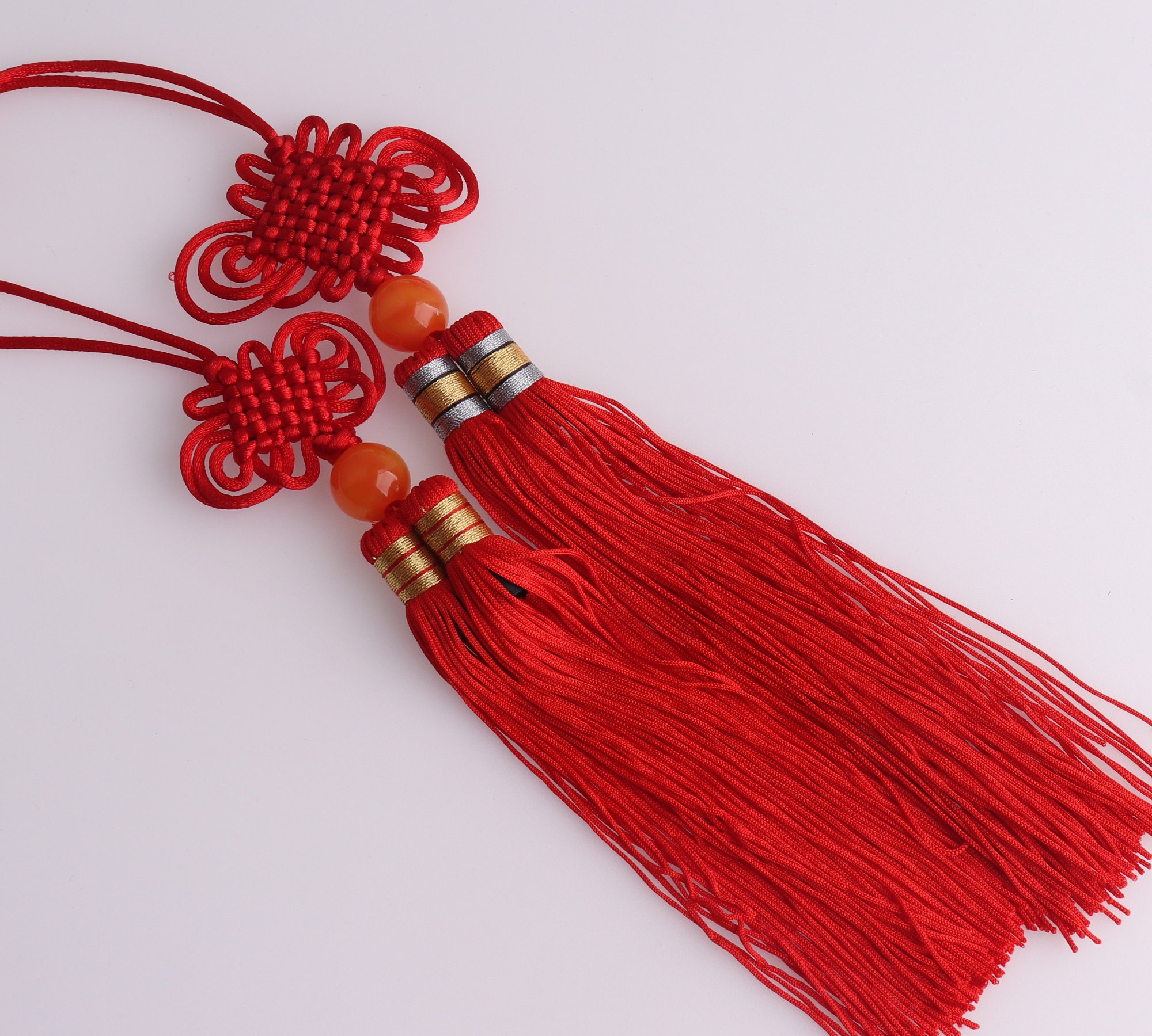 Lucky Red Chinese Silk Tassel Set