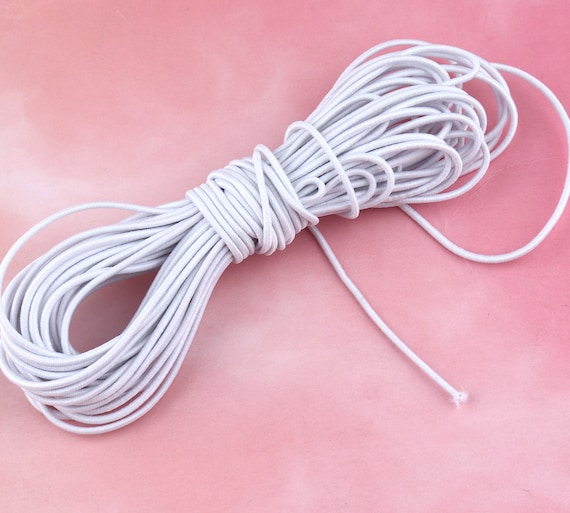 10 Yard Elastic String 2mm Elastic Band Elastic Cord Earloop Elastic Cord  for Sewing,for Masks Handmade Elastic Bands,white Elastic Rope 