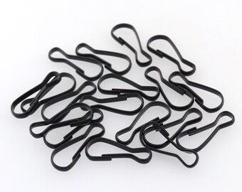 Black Lanyard Clips Metal Lanyard Hook Cierre De Resorte Clips para ID Card Cellphone Etiqueta Etiqueta Clip Joyería Cierre para Key Ring Key Chain Findings