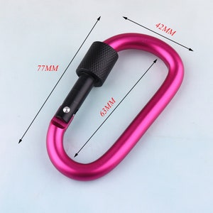 2 pcslarge carabiner，rose red carabiner clasp,Spring buckle，aluminum carabiner，lock carabiner，bulk carabiner，Can be tightened