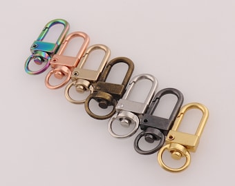 Rainbow Swivel Clasp Push Gate Snap Hook Trigger Snap Hook Purse Clasp Bag Hardware Hook Lobster Swivel Clasp Key Ring Strap Purse Clip