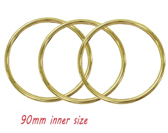 90mm Gold Large O rings buckles Round rings for purse bag 2pcs