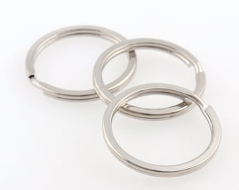 Round Split Key Ring silver Split Keyrings Large Split Rings Double Loops keyring Flat Key rings keychain ring Split Keyring jewelry Finding